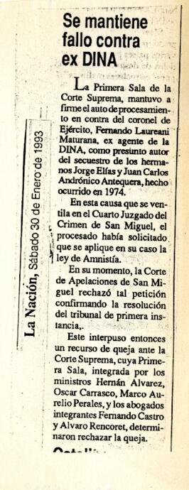 Se mantiene fallo contra ex DINA