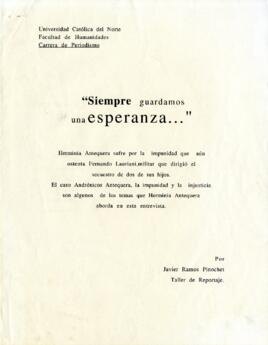 "Siempre guardamos una esperanza"