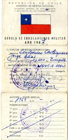 Cédula de enrolamiento militar. Año 1967