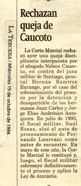 Rechazan queja de Caucoto