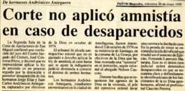 Corte no aplicó amnistía en caso de desaparecidos